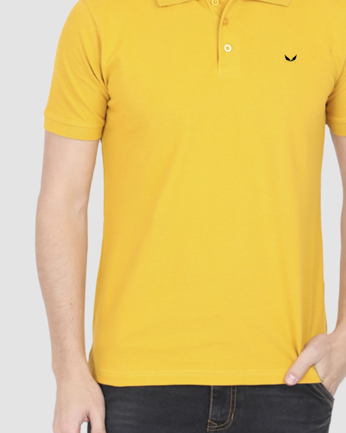 CLASSIC POLO Premium collar T-shirt (Mustard Yellow)