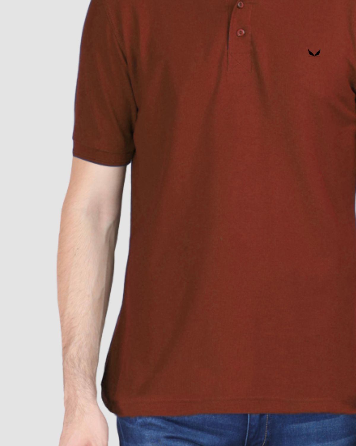 CLASSIC POLO Premium collar T-shirt (Brick Red)