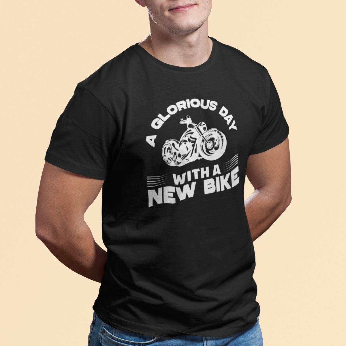 A GLORIOUS DAY WITH A NEW BIKE Premium Cotton Regular-fit T-Shirt