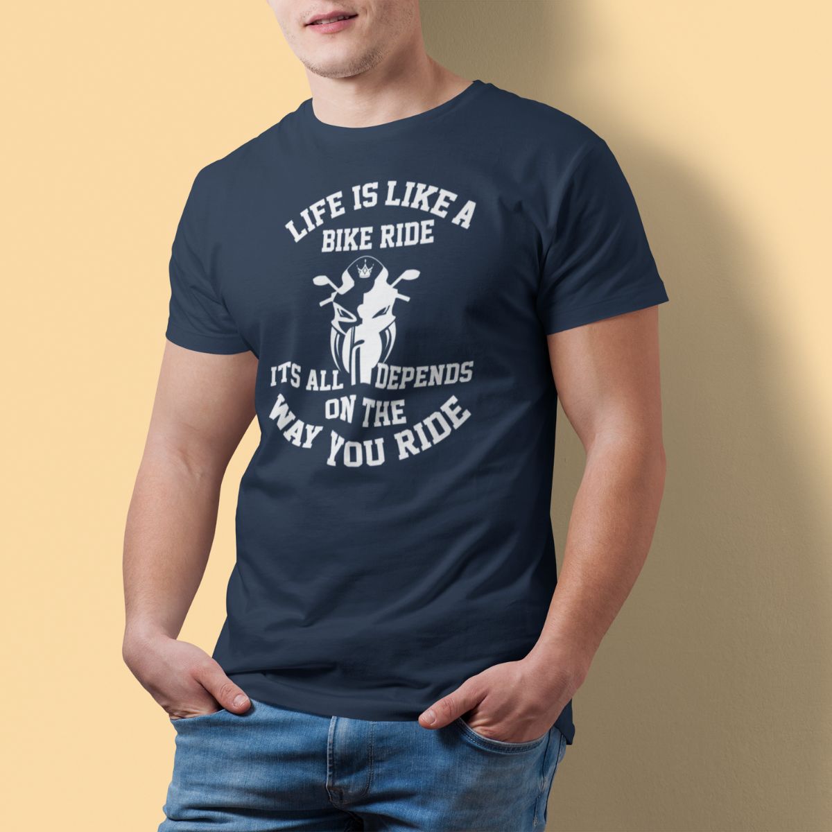 LIFE IS LIKE A BIKE RIDE Premium Regular-fit cotton T-Shirt