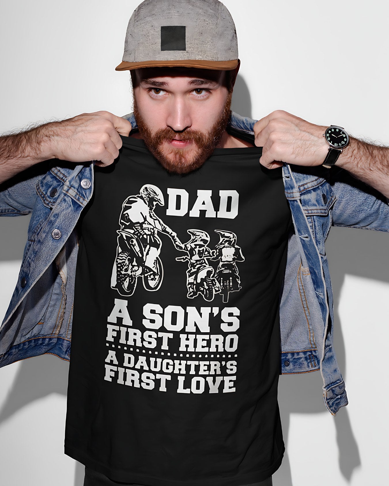 DAD A SON'S FIRST HERO A DAUGHTER'S FIRST LOVE Regular-fit cotton T-Shirt